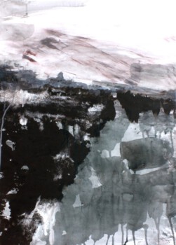 o.Titel - Mischtechnik auf Papier, 100 x 70 cm
