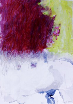 o.Titel, Acryl, Farbstift auf Papier, 70 x 50 cm