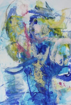 o.Titel - Mischtechnik auf Papier, 100 x 70 cm