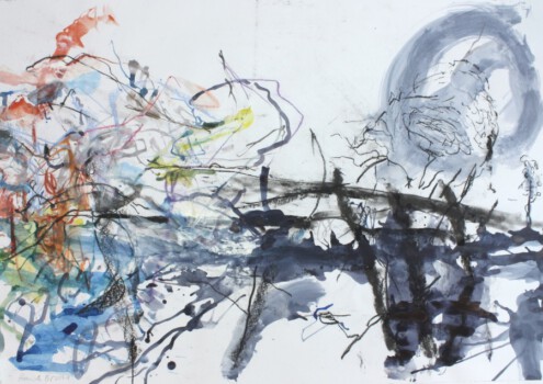 o.Titel, Mischtechnik auf Papier, 100 x 70 cm