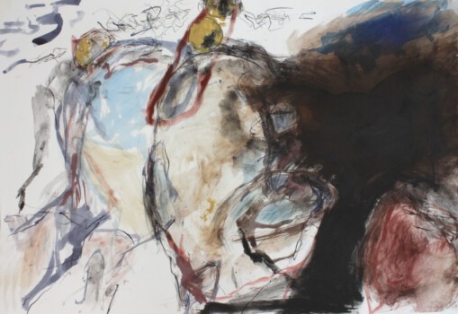 o.Titel - Mischtechnik auf Papier, 100 x 70 cm