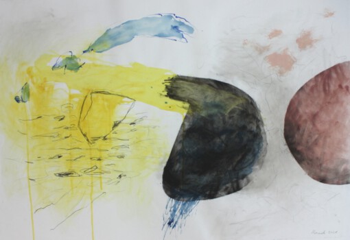 o.Titel, Acryl, Grafit auf Papier, 100 x 70 cm