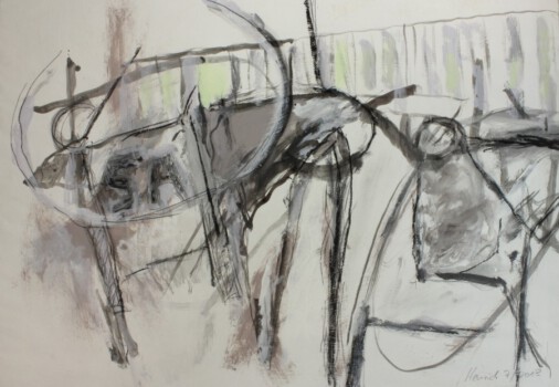 o.Titel, Mischtechnik auf Papier, 70 x 50 cm