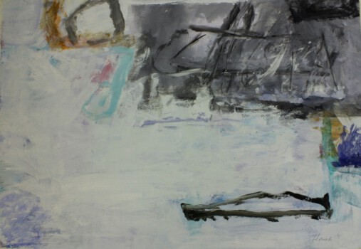 o.Titel, Acryl, Kohle auf Papier, 100 x 70 cm