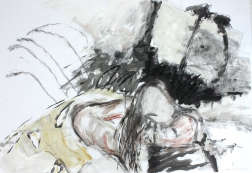 o.Titel, Mischtechnik auf Papier, 100 x 70 cm