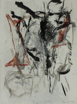 o. Titel, Acryl, Grafit, Kreide auf Papier, 90 x 62 cm