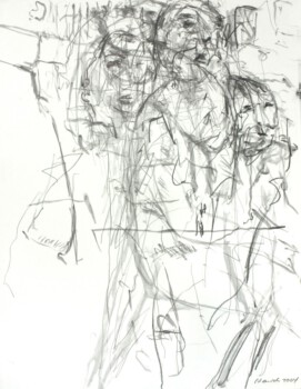Gesichter B., Grafit auf Papier, 70 x 50 cm