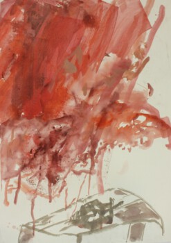 Gabentisch, Acryl auf Papier, 70 x 50 cm