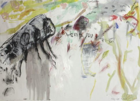 o.Titel, Mischtechnik auf Papier, 80 x 60 cm