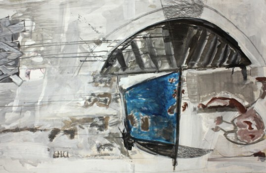 o.Titel, Mischtechn. auf Pappe 100 x 160