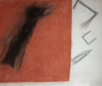 o.Titel, Pigmente, Grafit auf Papier, 150 x 130 cm