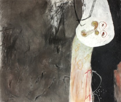 Traumgesicht, Mischtechnik auf Papier, 150 x 130 cm