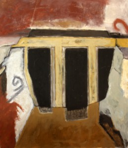 Aus Phaistos - Acryl, Quarzsand auf Leinwand, 140 x 120 cm