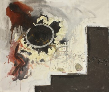 o. Titel - Acryl, Quarzsand auf Leinwand, 140 x 120 cm