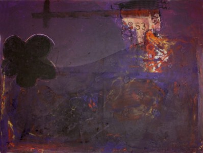 Nachtblumen welken nicht - Acryl; Applikation auf Leinwand, 160 x 120 cm