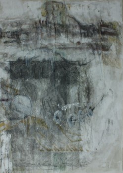 Wer soll das lesen - Mischtechn. auf Pappe 120 x 90 cm