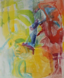 o.Titel, Aquarell auf Leinwand, 120 x 100 cm